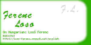 ferenc loso business card